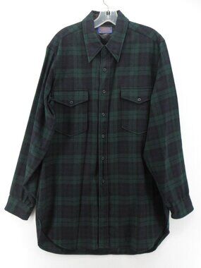 VINTAGE Pendleton Shirt 16.5 L Virgin Wool Blackwatch Tartan Plaid USA